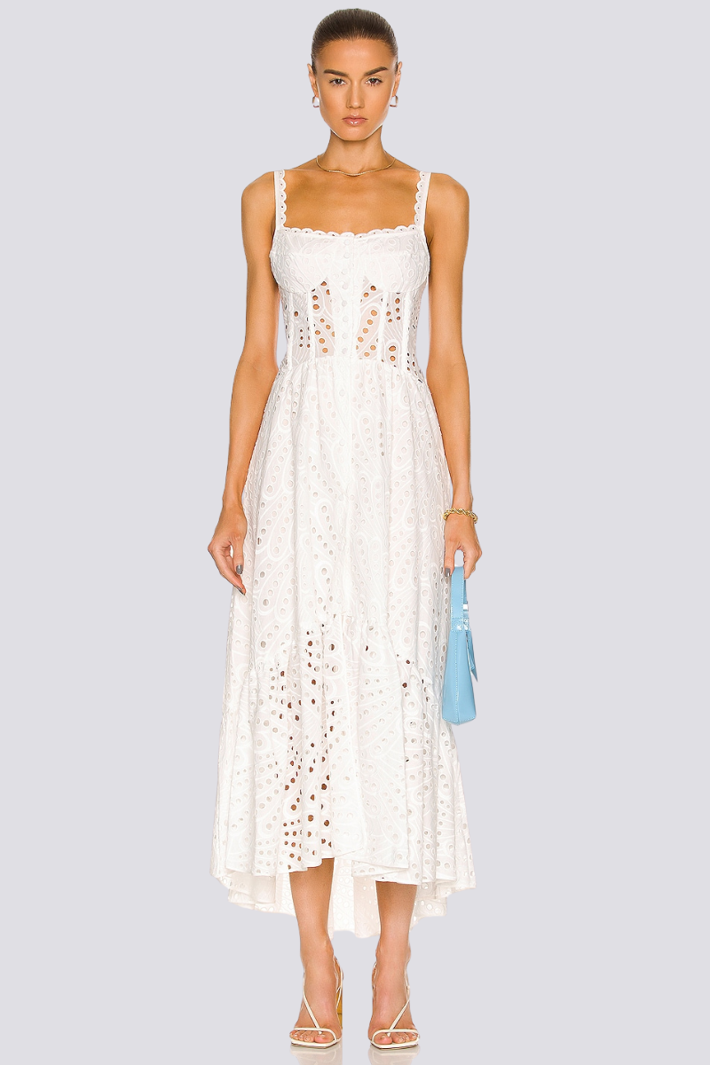 Cassandra Spagetti Hollow Maxi Elbise