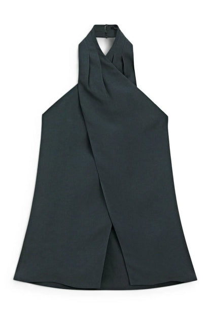Halter Yaka Üst - Mavi